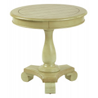 OSP Home Furnishings BP-AVLAT-YM20 Avalon Hand Painted Round Accent table in Antique Celedon Finish